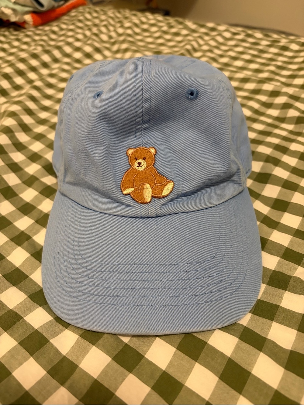 Light Blue adult Teddy Embroidered Baseball Cap